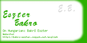 eszter bakro business card