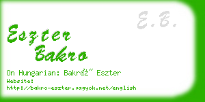 eszter bakro business card